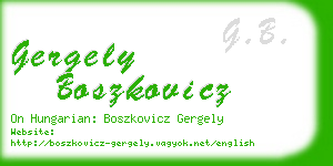 gergely boszkovicz business card